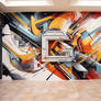 d3cr3t Large wall painted byt golden ratio graffit