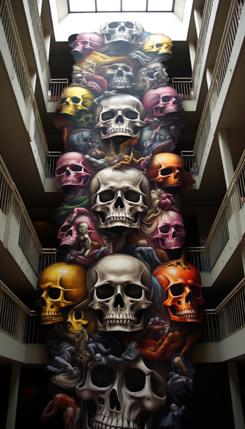 Skull Design Building d3cr3t Skulls everywhere in this large building gr by PixelEditions on ...