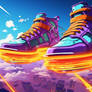 d3cr3t A couple of sneakers flying top speed with 