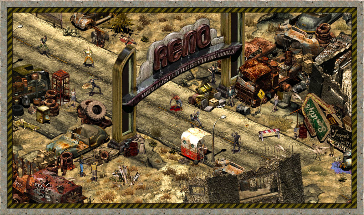В каком году происходят события fallout. Нью Рино Fallout 2. Fallout 2 New Reno. Fallout 2 Reno. Fallout 2 Нью Рено.