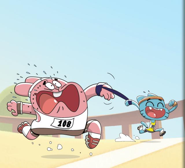 Gumball y Richard entrenando