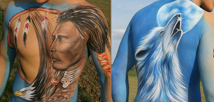 Bodypainting Indianer