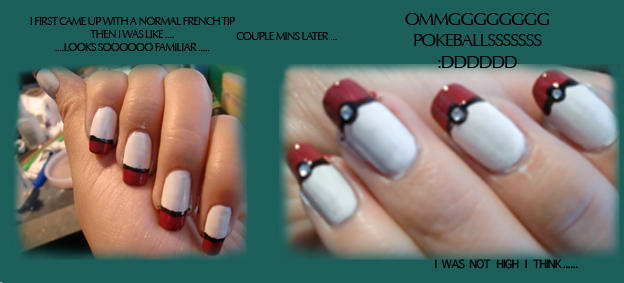 Nail art_ pokeballs