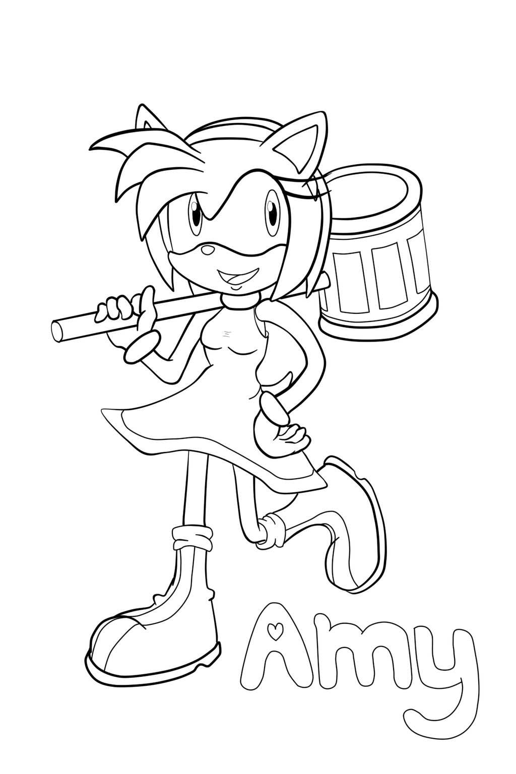 Amy Rose Free Lineart by Sonomatic on DeviantArt