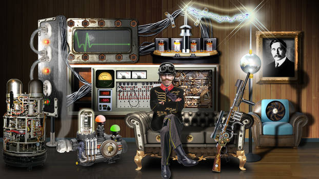 Steampunk mad scientist