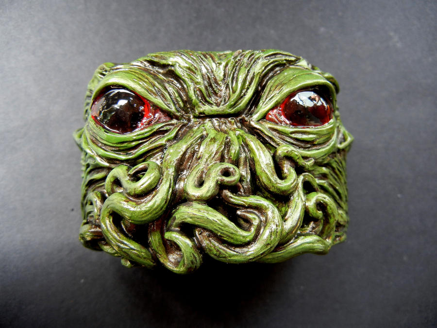 Cthulhu polymer clay cuff bracelet 2