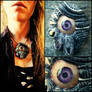 Amethyst eye 2 polymer clay pendant