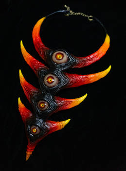 Lava spike sculpted choker necklace