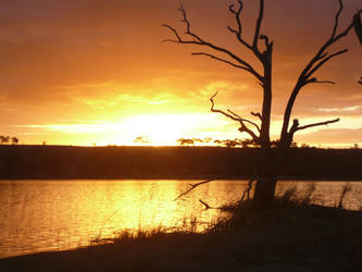 sunset on the Murray River