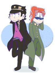 Jotaro And Kakyoin (JJBA X OSOMATSU-SAN)