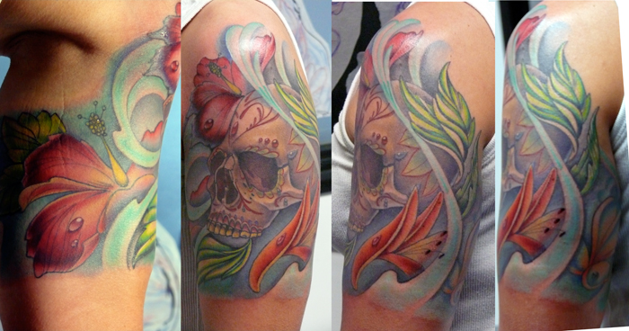 sugar skull half sleeve