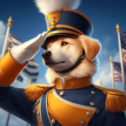 Yellow labrador retriever drum major salute: #4