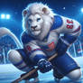 Ice hockey white lion: #4