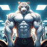 White tiger bodybuilder