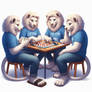 White lions playing a board game: #7