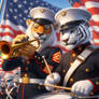 Marine Corps lion and white tiger (Duet)