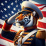 Patriotic tiger drum major salute