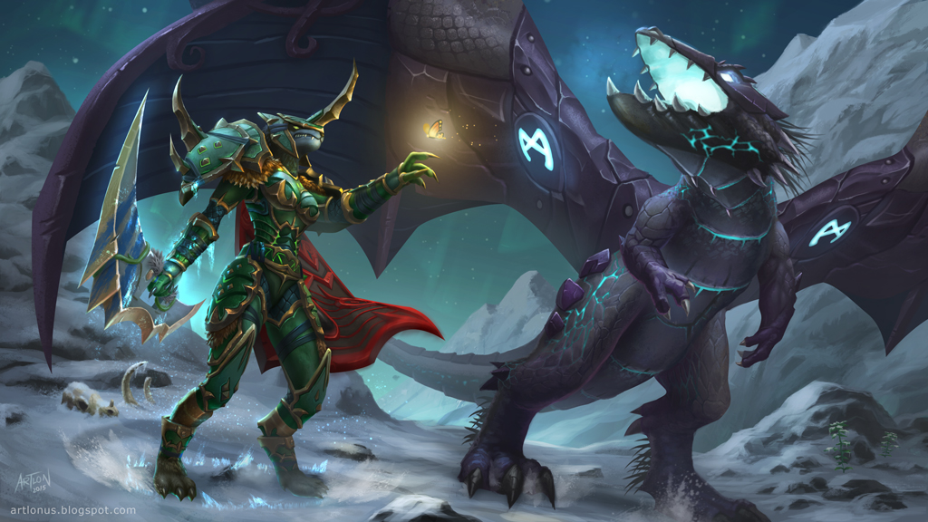 Worgen Death Knight and Ironbound Proto-Drake