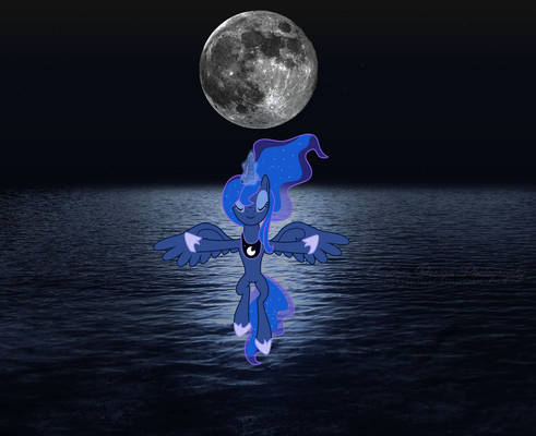 Luna Rising Her Moon Over The Ocean