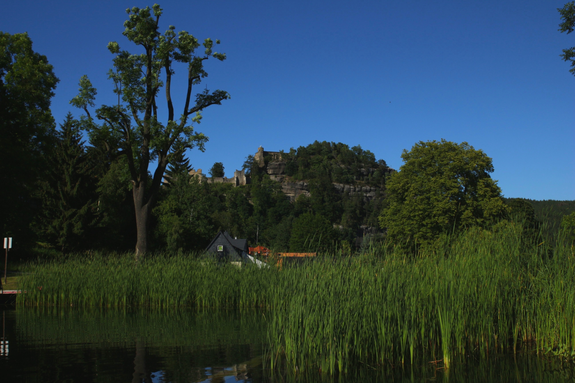 Landscape with 'Burg Oybin' , Saxony, Germany