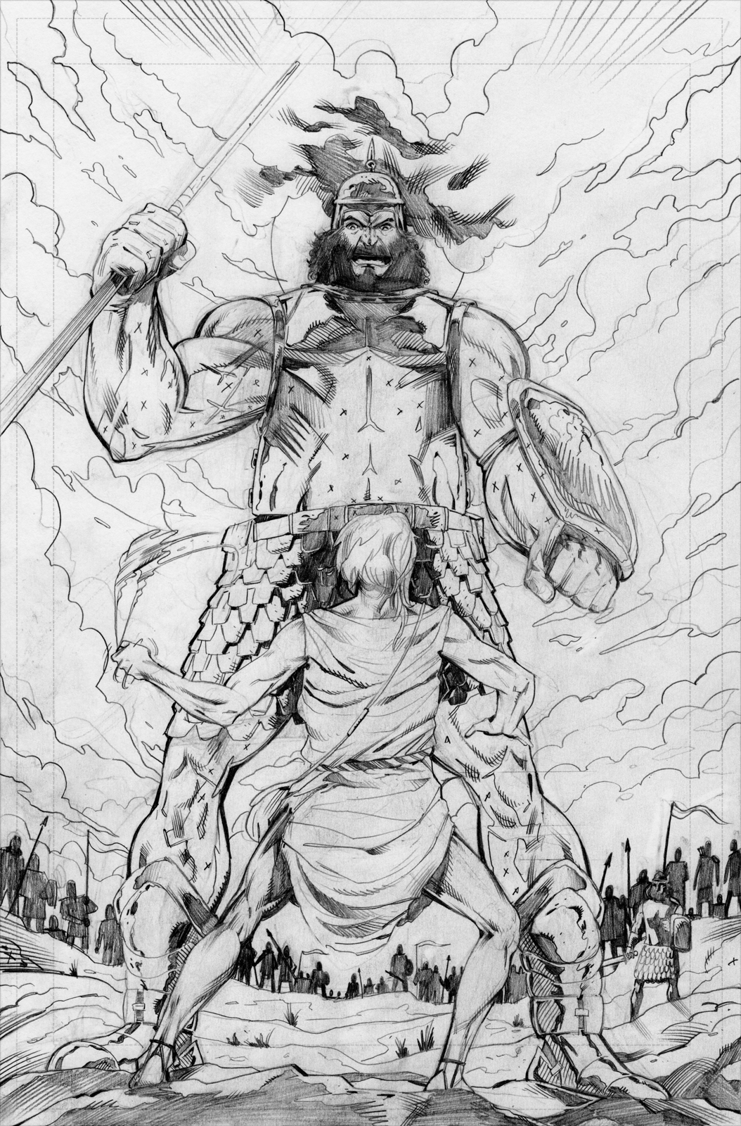 David and Goliath Pencils by NikobyArt on DeviantArt