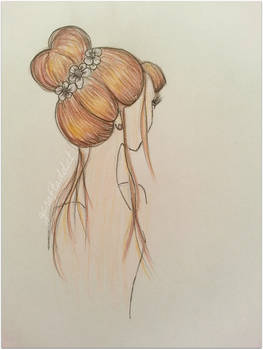 Girl With Messy Bun Drawing By Gcraftaddict On Deviantart