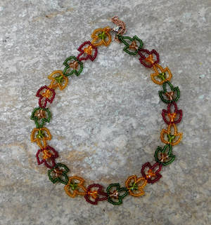 Beaded Fall Leaves Necklace