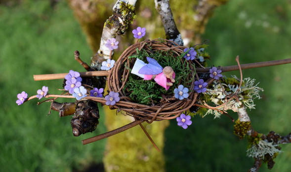 Purple Flower Fairy Nest
