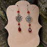 Deep Red Rose Earrings