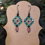 Purple and Teal Earrings