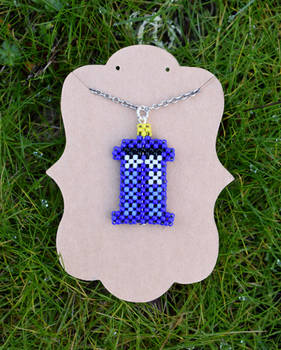 Beaded Tardis Pendant