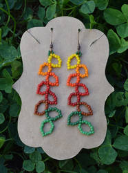 Fall Leaves on a Vine Earrings long version by FeynaSkydancer