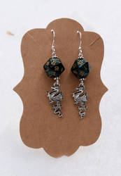 Dnd Dice Dragon Earrings 3 by FeynaSkydancer