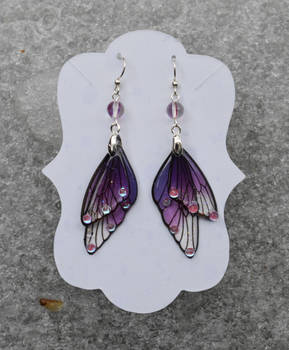 Purple Fairy Wings Earrings