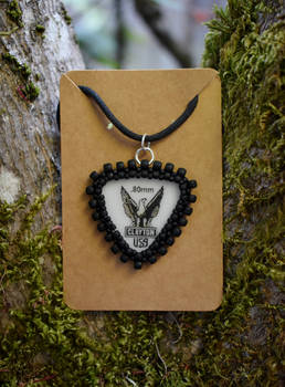Beaded Guitar Pick Pendant