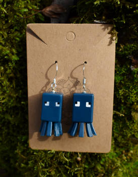 Minecraft squid earrings