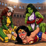 Wonder Woman vs Rogue She-Hulk Jean MCU catfight