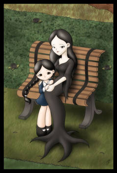 Morticia and Wednesday