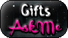 B/W Ani : Gifts ASK ME - Button by x-Skeletta-x