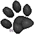 Paw Print v.2 Icon (Black-Left) - F2U!