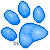 Paw Print v.2 Icon (Light Blue-Left) - F2U!