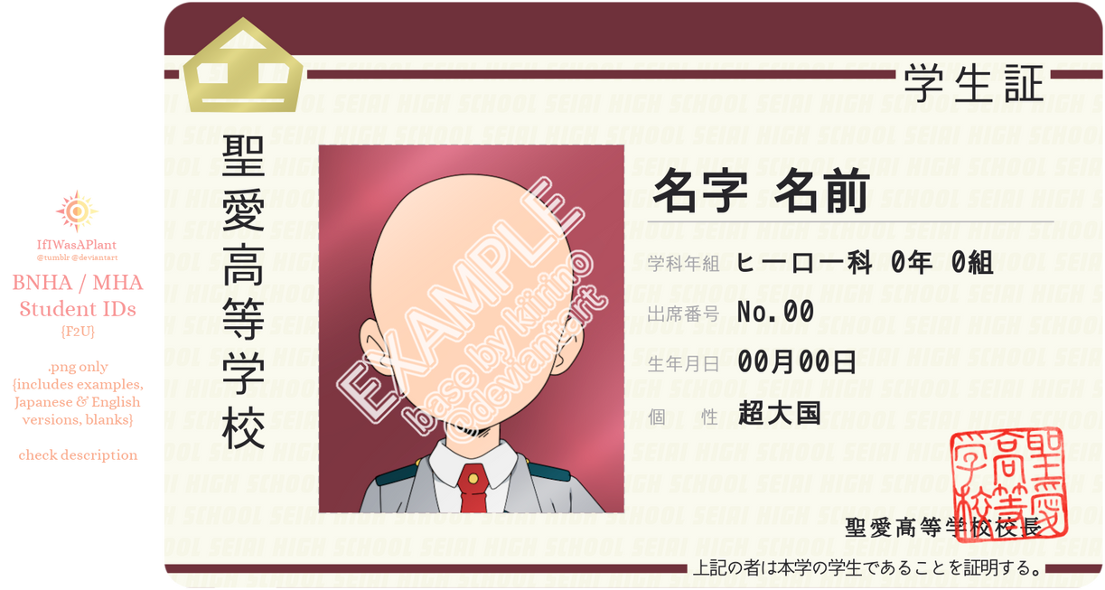 Mha Id Card Form.pdf BNHA / MHA Student ID Cards inc. U.A. + More {F2U} by IfIWasAPlant on ...