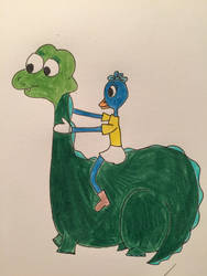 Duck Riding Diplodocus