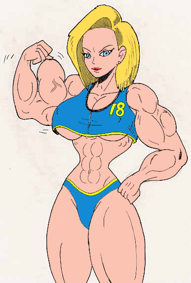 Android 18 ripped and colored