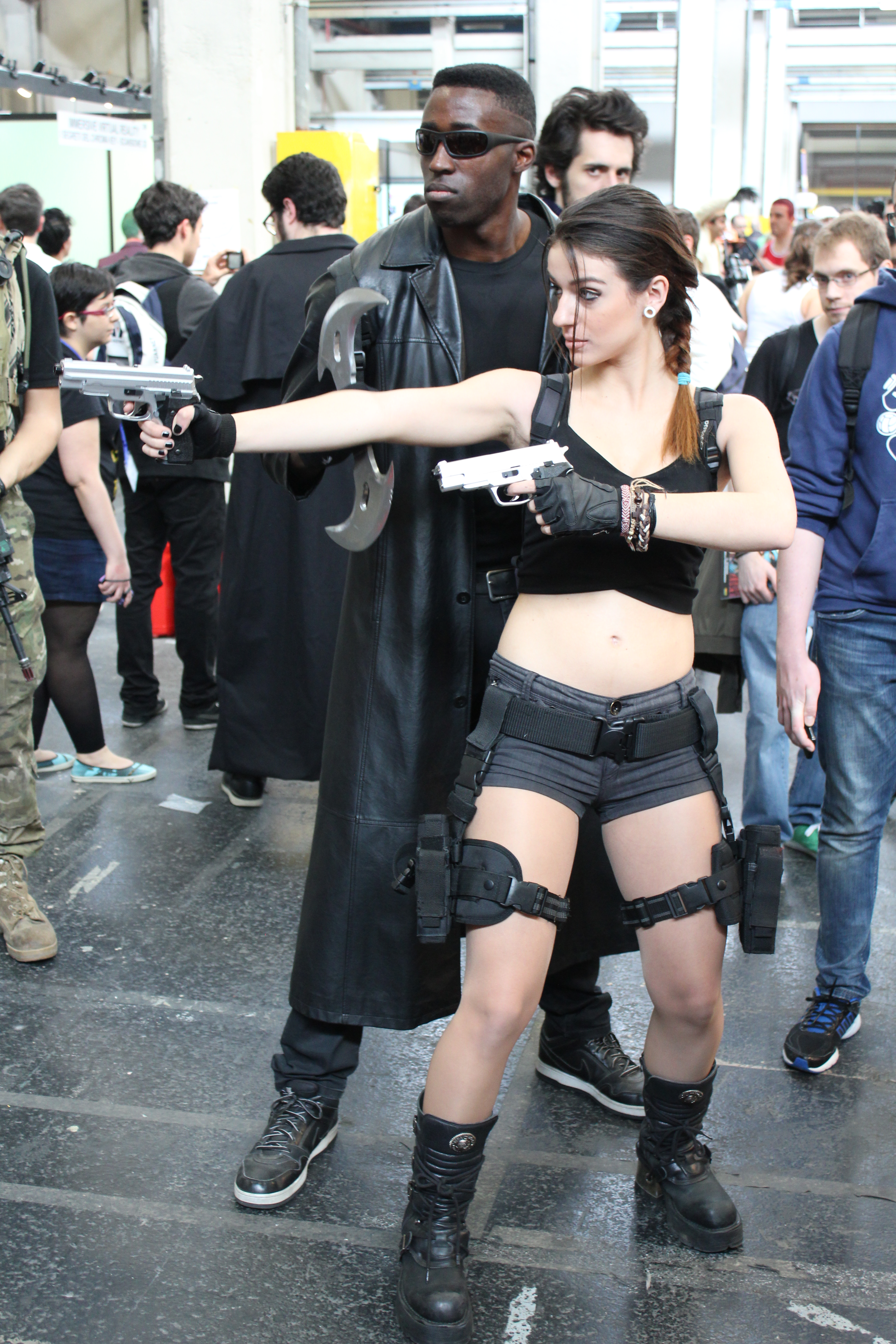 Blade and Lara Croft