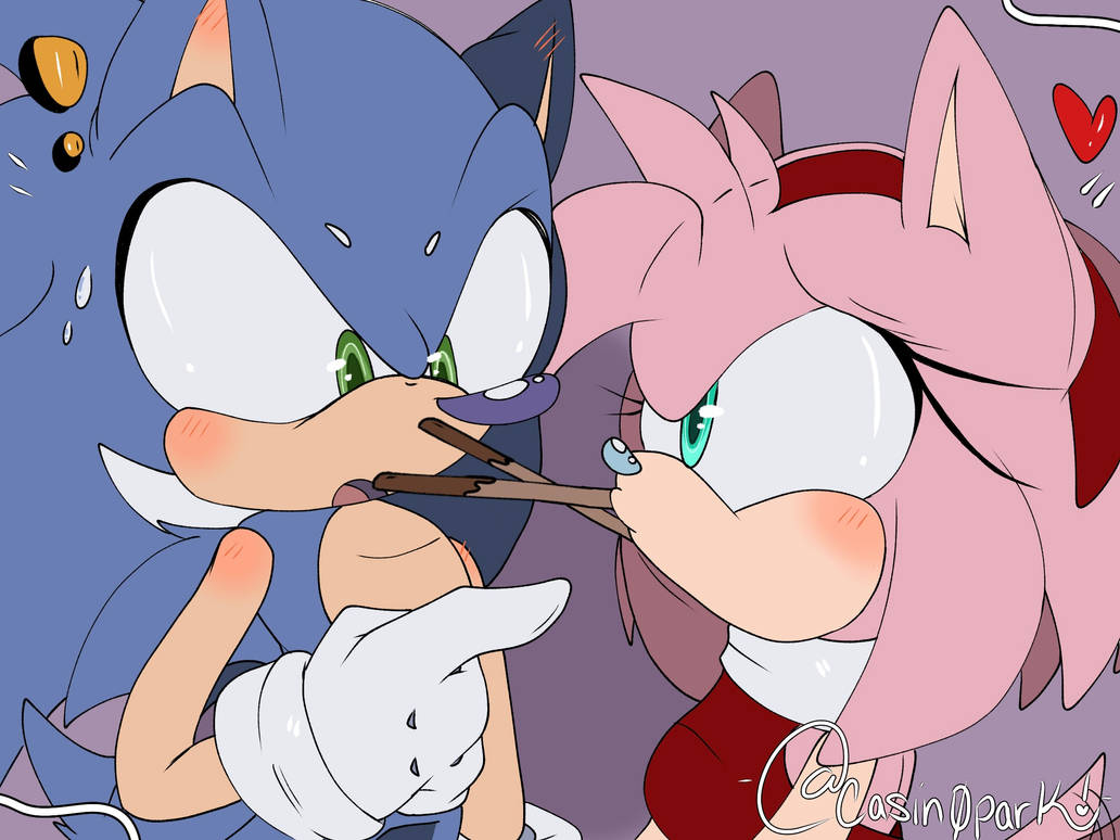 Sonic e Amy - SonAmy kiss on the cheek 😘 di Pberry-daki