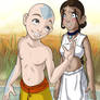 Aang and Katara + Background