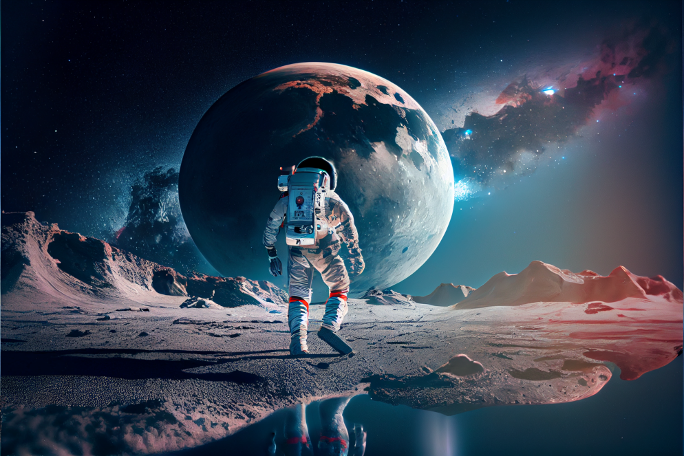 Astronaut Walking On The Moon By Zekwaan On DeviantArt astronaut-walking-on-the-moon-by-zekwaan-on-deviantart