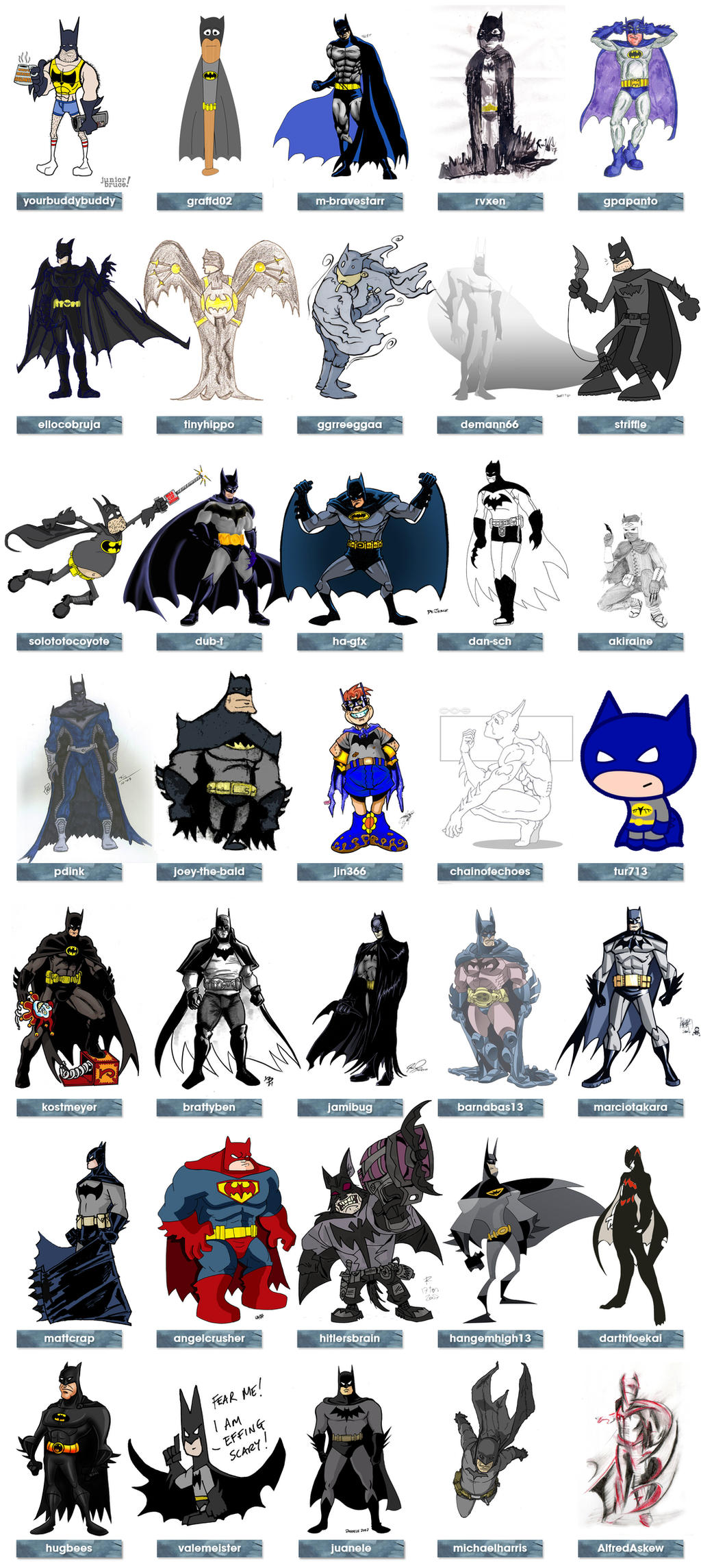Mini Roster Batman One Character Lineup : Batman by striffle on DeviantArt