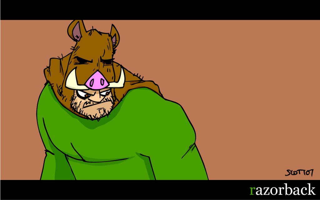 Defeated Razorback Cartoon R is for Razorback by striffle on DeviantArt